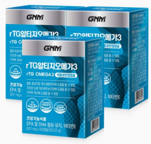 GNM 자연의품격 에서 만든 알티지 오메가3 제품으로 비타민E가 함유되어 있습니다.